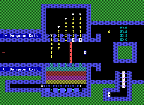 The dungeon entrance, midway through its animation.