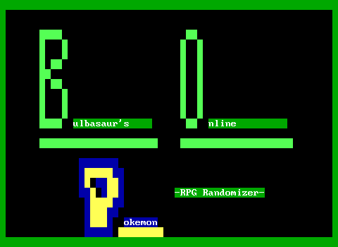 Bulbasaur's Online Pokemon RPG Randomizer - Museum of ZZT